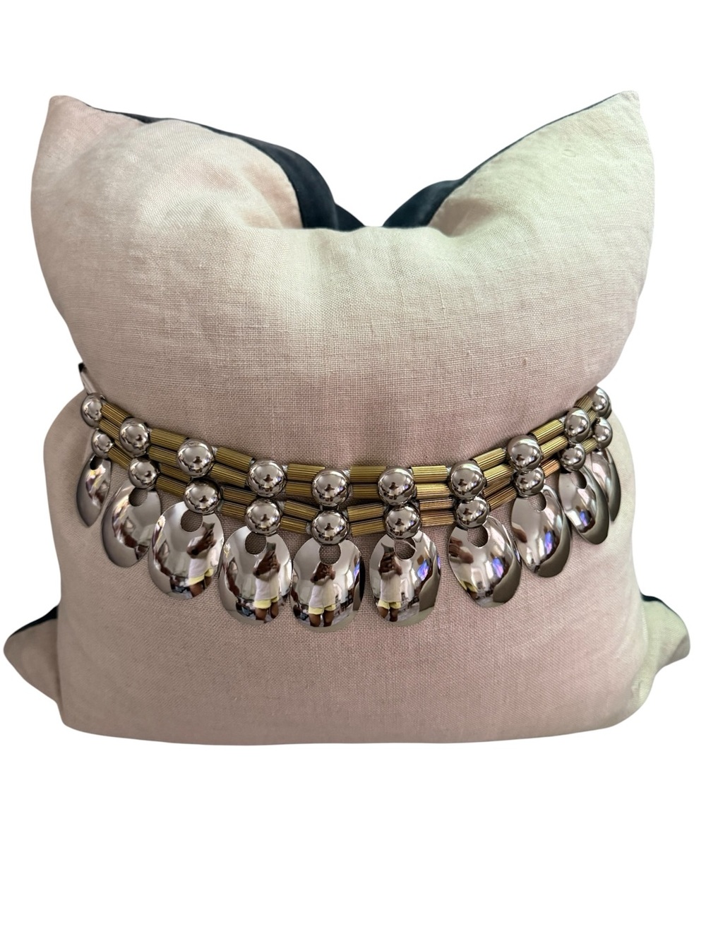 Vintage 90s Silver & Gold Tone Ornate Teardrop Women’s Statement Belt 34”